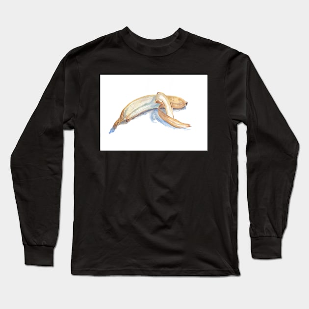 Watercolor banana Long Sleeve T-Shirt by hicksi7